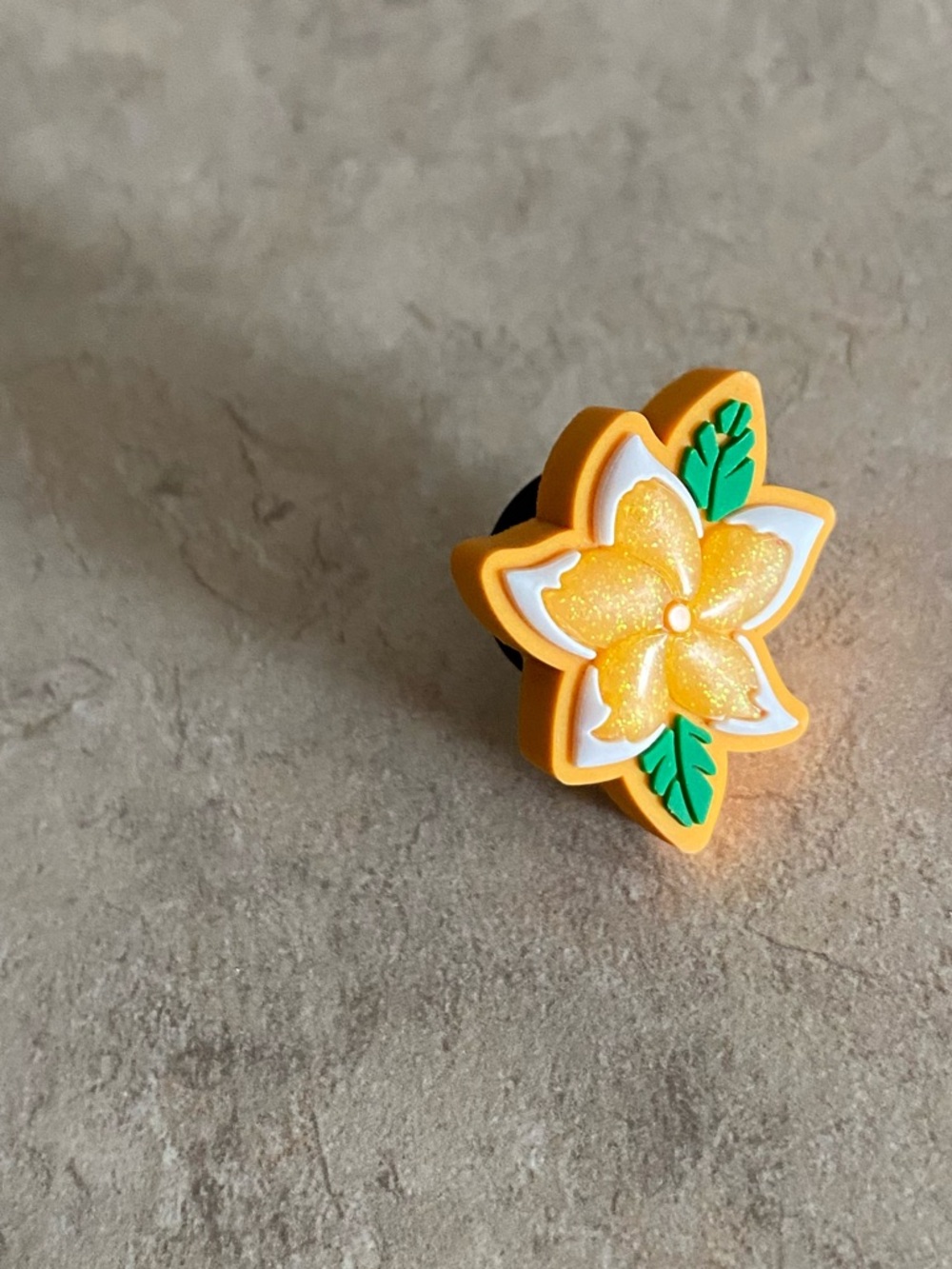 Crocs Jibbitz Tropical Flower orange sparkly flower croc charm